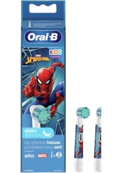 Kids Fırça Yedek Başlık Spiderman 2 Adet