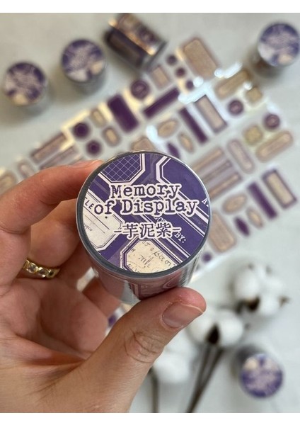 Memory Of Display Retro Mor Renk Tek Tek Çıkartma Pul Washi Bant/sticker/çıkartma/bullet Journal/defter Süsleme
