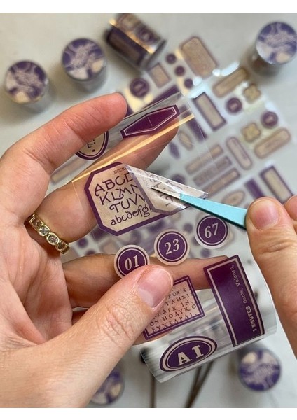 Memory Of Display Retro Mor Renk Tek Tek Çıkartma Pul Washi Bant/sticker/çıkartma/bullet Journal/defter Süsleme
