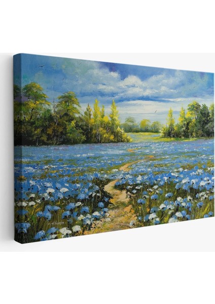 - Mavi Gelincik Tarlası Yağlıboya Görünüm Dekoratif Kanvas Duvar TABLOSU-3763 fiyatları