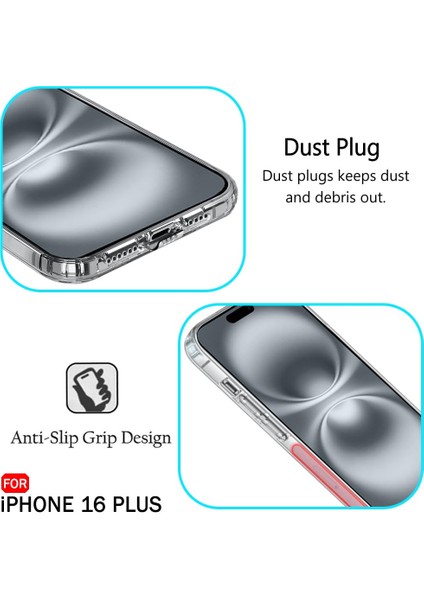 iPhone 16 Plus Kılıf Şeffaf Silikon / Kamera Yeri Koruma / Şarj Girişi Tıpalı fiyatları