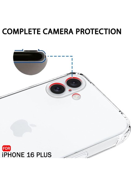iPhone 16 Plus Kılıf Şeffaf Silikon / Kamera Yeri Koruma / Şarj Girişi Tıpalı fırsatları