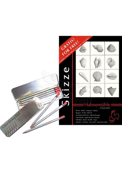 Eskiz Blok 2 Adet A4 100 Yaprak 150G + Kalem Seti