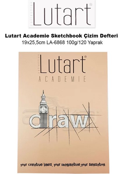 Academie Sketchbook Çizim Defteri 19X25,5CM LA-6868 100G/120 Yaprak