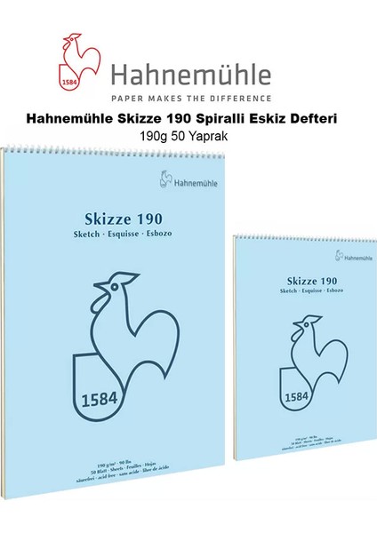 Skizze 190 Spiralli Eskiz Defteri 190G 50 Yaprak