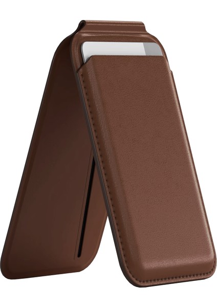 Buff Apple iPhone Walletmag 2.0 Stant Manyetik Deri Cüzdan Brown