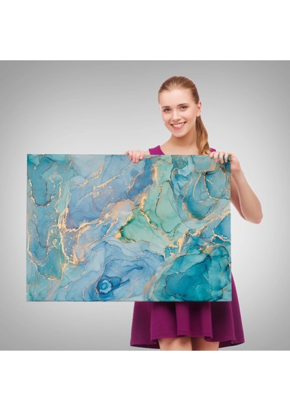 - Mürekkep ve Alkol Elementleri ile Mermer Deseni Verilmiş Kanvas TABLO-5050 fırsatları