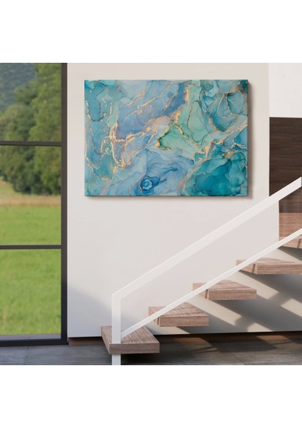 - Mürekkep ve Alkol Elementleri ile Mermer Deseni Verilmiş Kanvas TABLO-5050 indirimleri