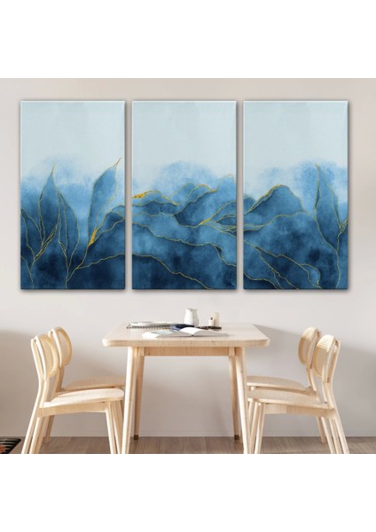 - Altın Damarlı Soyut Mavi Mermer Taş Dokulu Kanvas TABLO-5042 modelleri