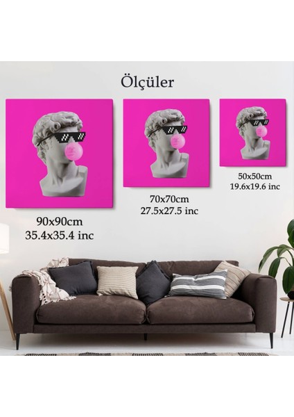 - Piksel Gözlüklü David'in Kafasının Alçı Heykeli Kanvas Tablo, Pop ART-5064 indirimleri