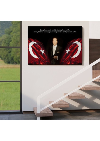 - Beni Görmek Demek, Mutlaka Yüzümü Görmek Demek Değilidir Yazılı Atatürk TABLOSU-5075 indirimleri