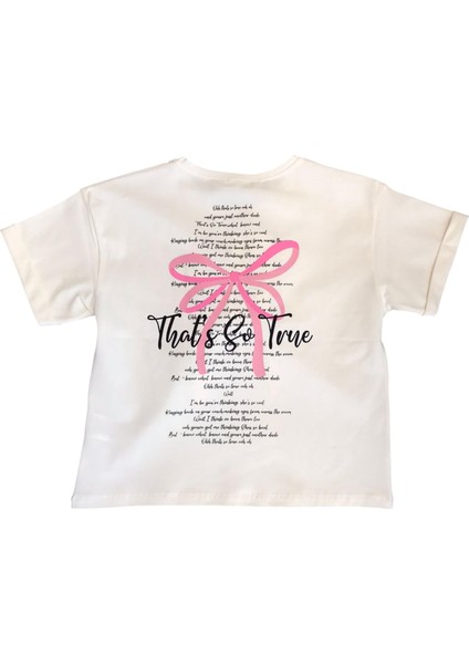Kız Çocuk Fiyonk Aksesuarlı Tshirt