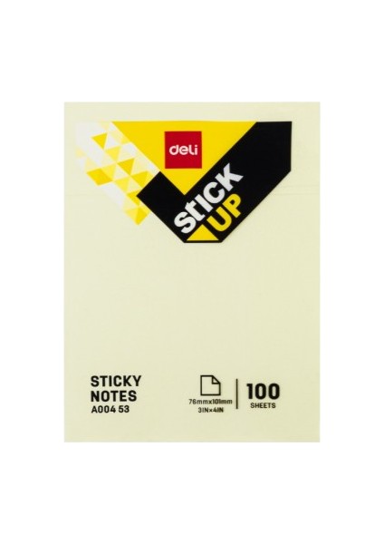 EA00453 Yapışkanlı Not Kağıdı 76X101 100 Yaprak Sarı