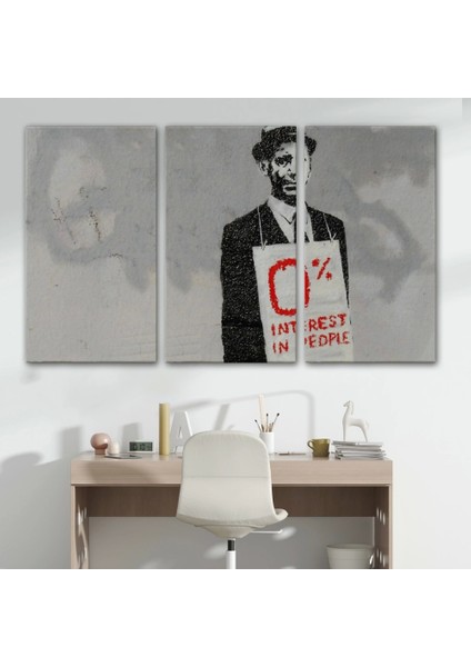 - Banksy % 0 Faiz Oranı Isimli Çalışması Kanvas Tablo / % 0 Interest In PEOPLE-5110 modelleri