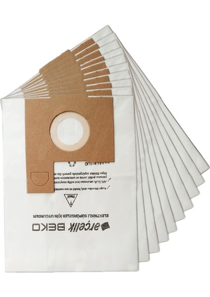 Beko Bks 1235, 1240, 1245, 1250, 1260, 1270, 1280, 1325 Uyumlu Süpürge Toz Torbası 10 Adet, Kağıt