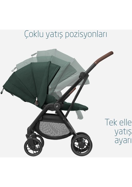 Leona2-Cabriofix I-Size Tek Elle Katlanabilen Ultra Kompakt Çift Yönlü Seyahat Sistem Bebek Arabası Green fırsatları
