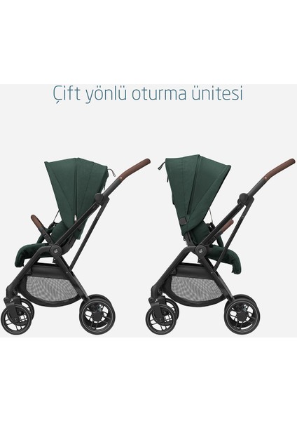 Leona2-Cabriofix I-Size Tek Elle Katlanabilen Ultra Kompakt Çift Yönlü Seyahat Sistem Bebek Arabası Green indirimleri