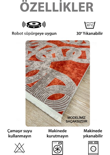 Çengel Modern Desen Lateks Taban Halı