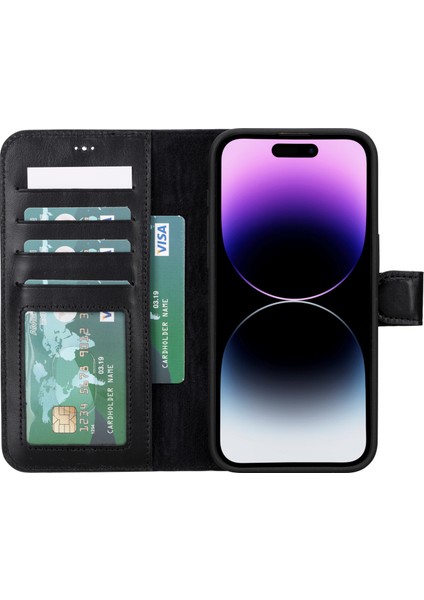Apple iPhone 15 Pro Max Deri Cüzdanlı ve Kartlıklı Magsafe Uyumlu Telefon Kılıfı-Isim Yazılabilir modelleri