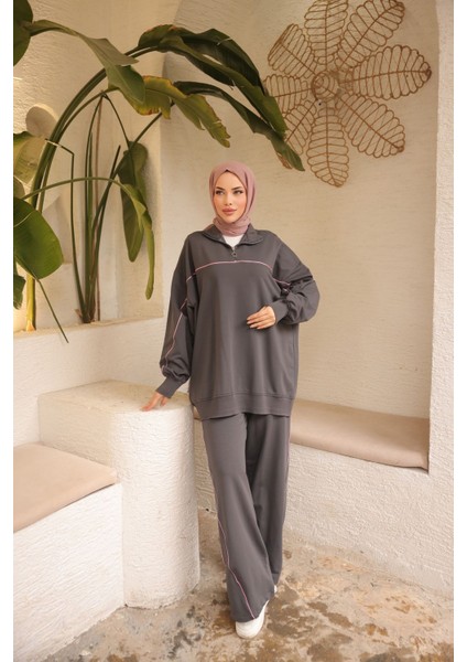 Tesettür Eşofman Takımı Ikili Takım Fermuarlı Yaka 483 fırsatları