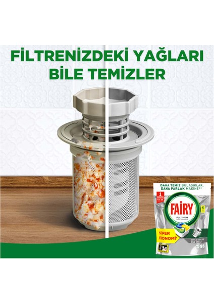 Platinum Bulaşık Makinesi Deterjanı Tableti / Kapsülü Limon Kokulu 43 Yıkama