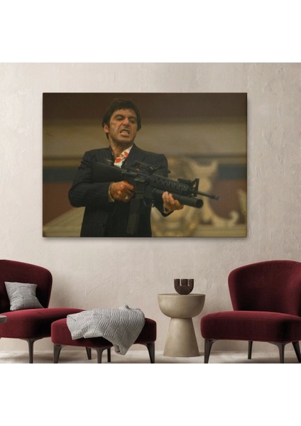 - Scarface Alpacino Italyan Mafya Kanvas TABLO-5147
