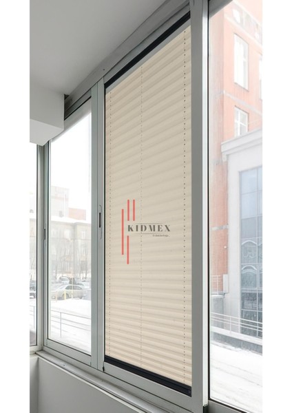 Dimout Yarı Blackout Krem - Ofis Perdesi - Ev Perdesi - Salon Perdesi - Plise Perde