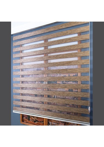 Ithal Bambu Kahverengi Bambu Stor Zebra Perde Etek Dilimsiz fırsatları