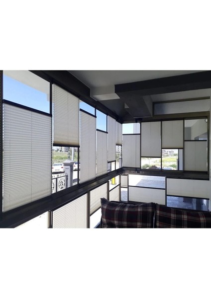 Yapıştırma Sistem Cam Balkon Perdesi Beyaz Plise Perde Delik Yok - Ofis Perdesi - Mutfak Perdesi fiyatları