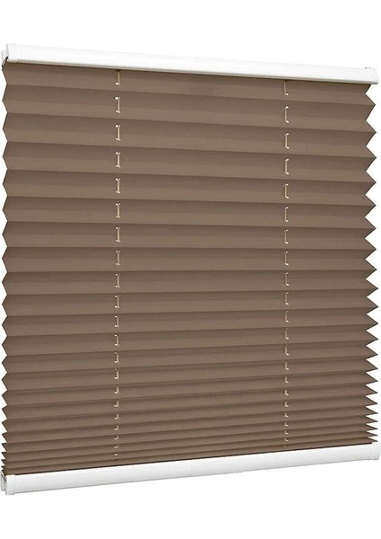 Kahve Rengi Plise Katlanır Cam Balkon Perdesi -Ofis Perdesi -Ev Perdesi -Salon Perdesi -Plise Perde
