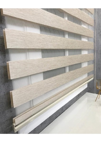 Zebra Perde Buzlu Kahve Desenli Bambu modelleri
