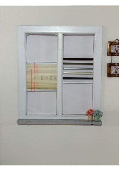 Krem Plise Katlanır Cam Balkon Perdesi - Ofis Perdesi - Ev Perdesi - Salon Perdesi - Plise Perde fiyatları