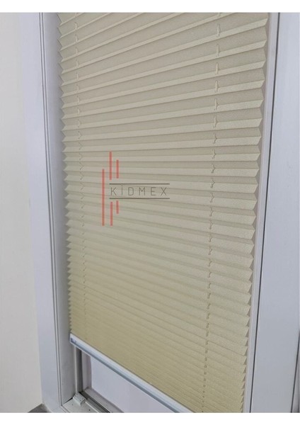 Krem Plise Katlanır Cam Balkon Perdesi - Ofis Perdesi - Ev Perdesi - Salon Perdesi - Plise Perde fırsatları