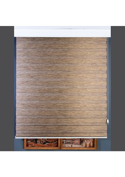 Ithal Bambu Kahverengi Bambu Stor Zebra Perde Etek Dilimsiz fiyatları