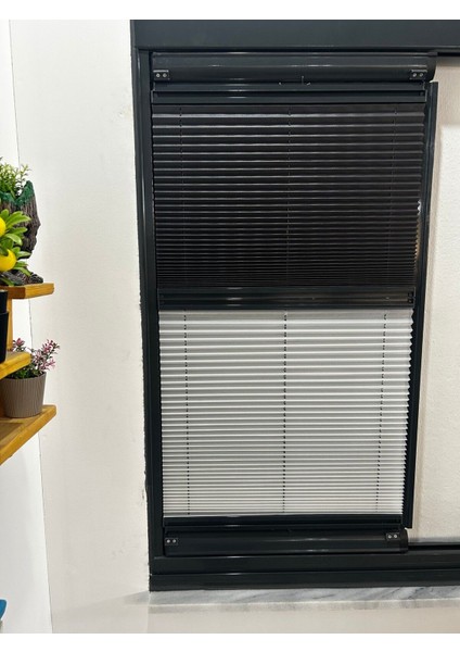 Plise Gece Gündüz Katlanır Cam Balkon Perdesi - Ofis Perdesi - Mutfak Perdesi - Salon Perdesi
