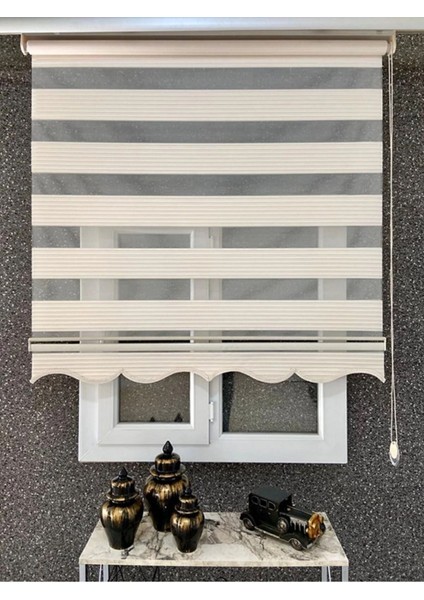Krem Plisei Alüminyum Kasa Zebra Perde Etekli
