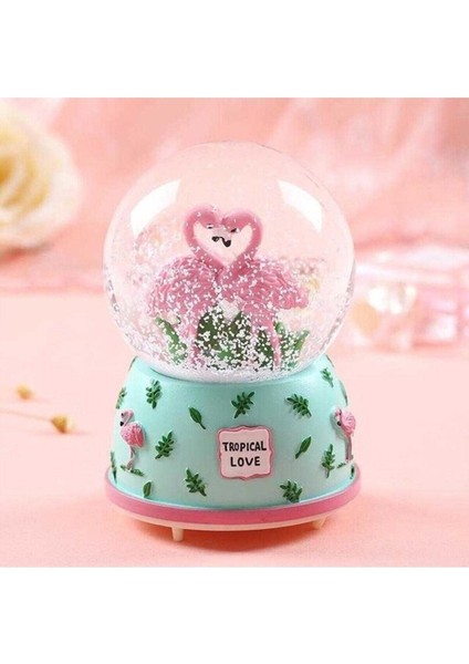 Flamingo Kar Küresi Orta Boy Işıklı, Müzikli Kar Küresi Şirin Hediyelik Arkadaşa Sevgiliye Hediye fiyatları