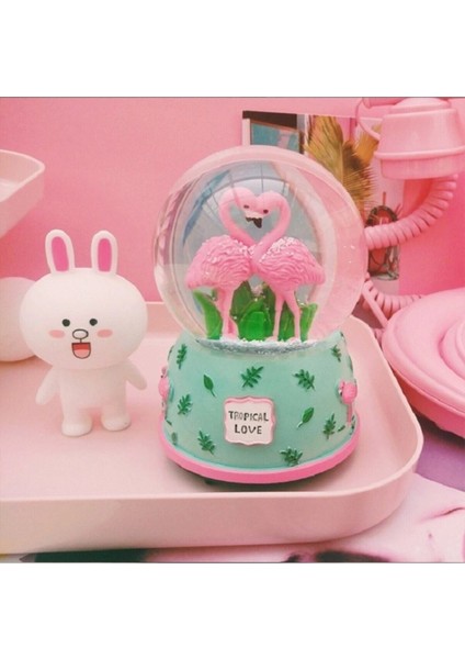 Flamingo Kar Küresi Orta Boy Işıklı, Müzikli Kar Küresi Şirin Hediyelik Arkadaşa Sevgiliye Hediye modelleri