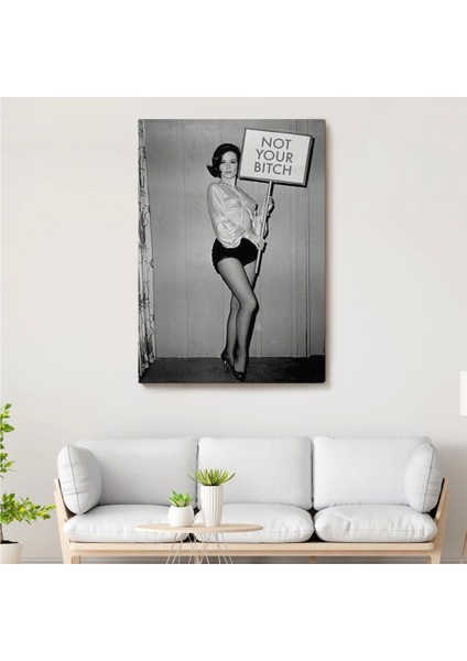- Kadın Hakları Feminist Vintage Kadın Kanvas TABLO-5235