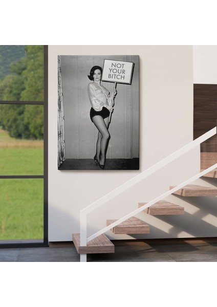 - Kadın Hakları Feminist Vintage Kadın Kanvas TABLO-5235
