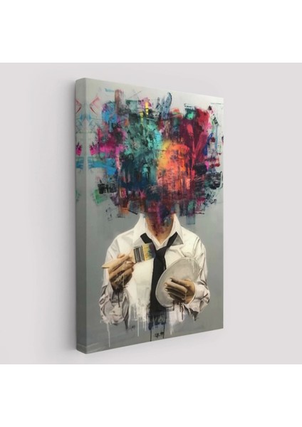 - Kendi Kafasını Boyayan Adam Gerçeküstü Duvar Sanatı Kanvas TABLO-5263 fiyatları