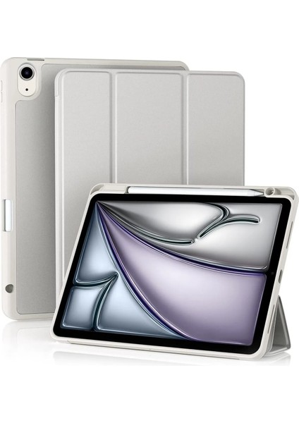 iPad Air 11 İnç M2 2024 Uyumlu Kılıf Pen Slot Charging Case Kalem Bölmeli A2902 A2903 A2904