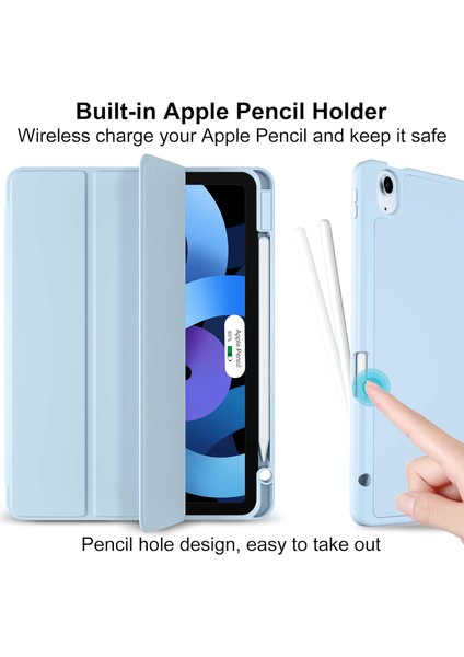 iPad Air 11 İnç M2 2024 Uyumlu Kılıf Pen Slot Charging Case Kalem Bölmeli A2902 A2903 A2904 modelleri