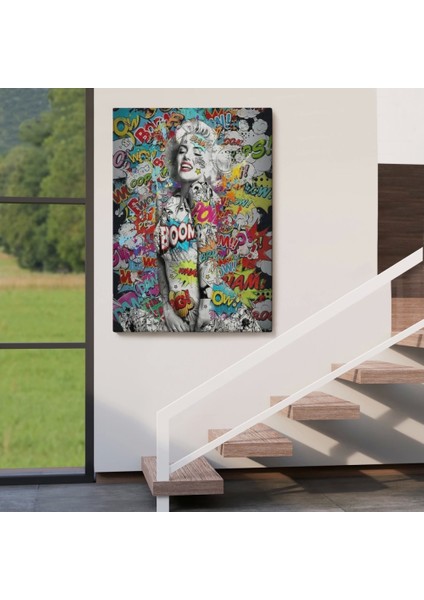 - Graffiti Marilyn Monroe, Renkli Marilyn Monroe Kanvas TABLO-5307
