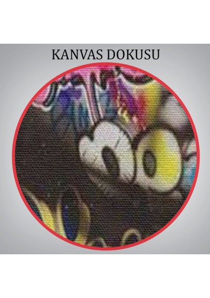 - Banksy Antik Kafa Çizimi Renkli Poster, Michelangelo Sokak Sanatı Kanvas TABLO-5318