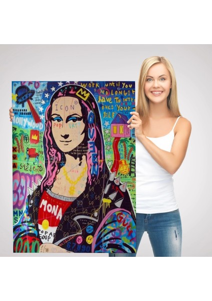 - Banksy Renkli Mona Lisa Kanvas Tablo, Pop Art, Sokak Sanatı, Kanvas TABLO-5305 modelleri