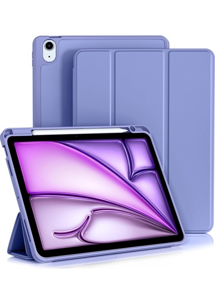 iPad Air 11 İnç M2 2024 Uyumlu Kılıf Pen Slot Charging Case Kalem Bölmeli A2902 A2903 A2904