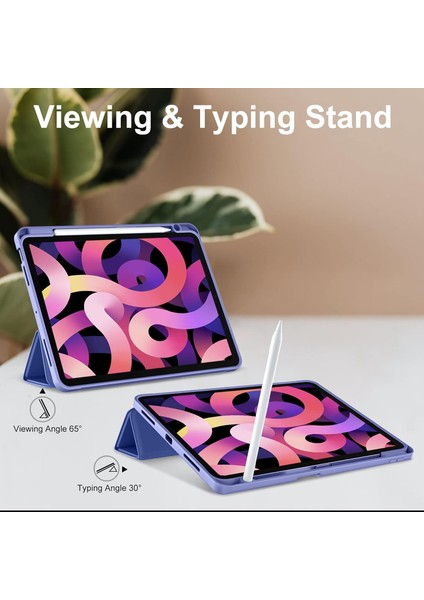 iPad Air 11 İnç M2 2024 Uyumlu Kılıf Pen Slot Charging Case Kalem Bölmeli A2902 A2903 A2904 modelleri