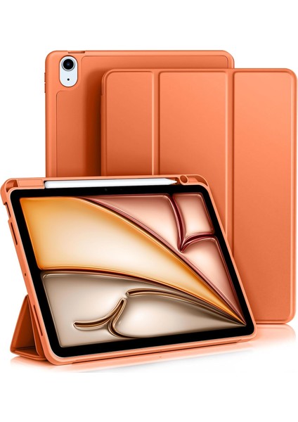 iPad Air 11 İnç M2 2024 Uyumlu Kılıf Pen Slot Charging Case Kalem Bölmeli A2902 A2903 A2904