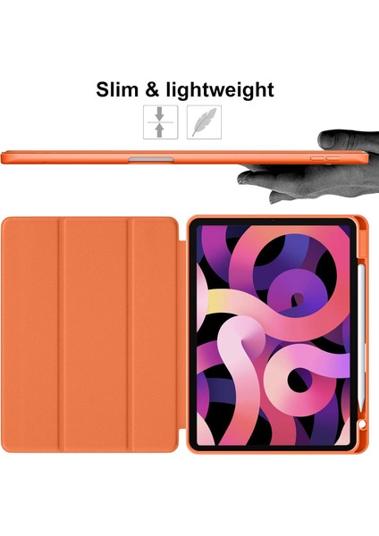 iPad Air 11 İnç M2 2024 Uyumlu Kılıf Pen Slot Charging Case Kalem Bölmeli A2902 A2903 A2904 modelleri